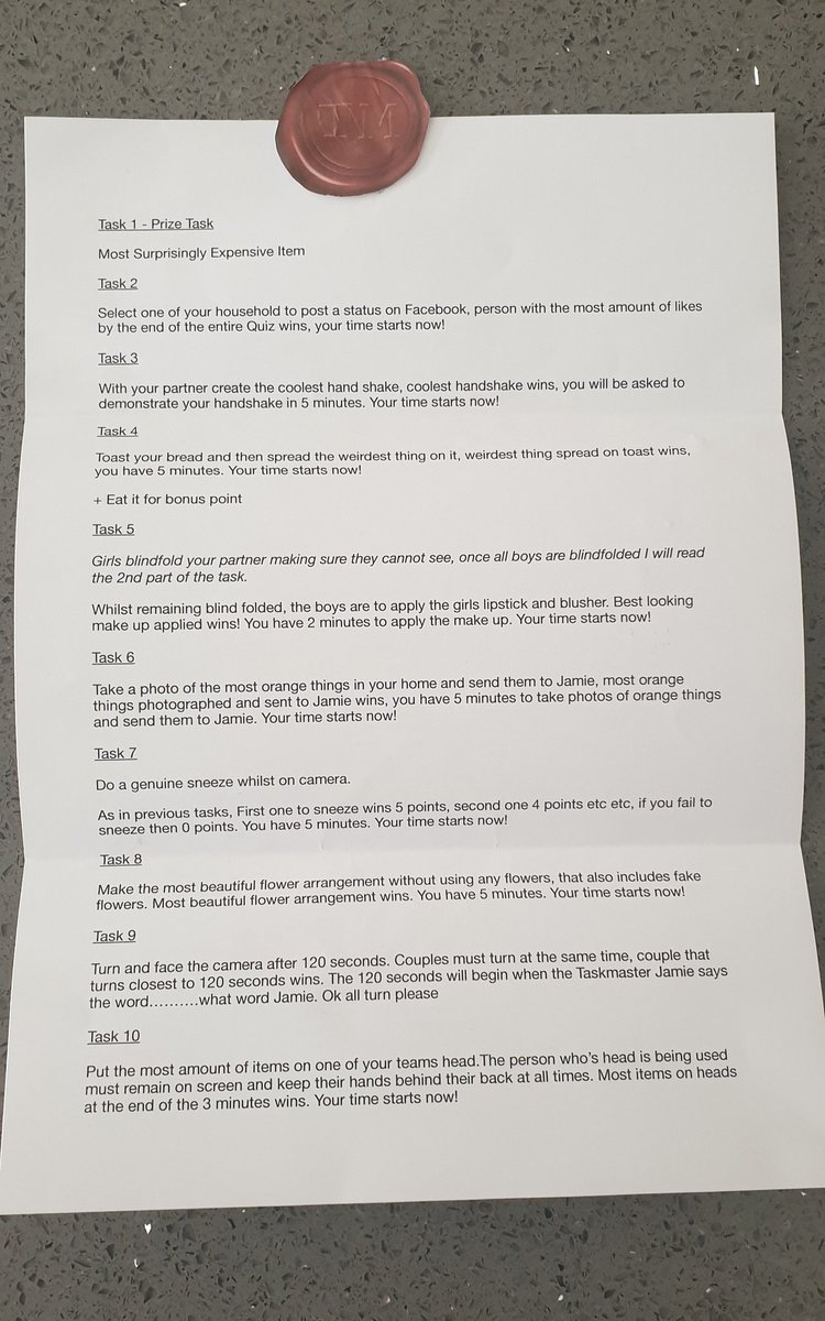 Backflip_Ben (@ao_movement) on Twitter photo Home taskers - Last night we created a hometasking / Taskmaster quiz for our friends on Zoom. It worked brilliantly, we wanted to share it with you all, feel free to use it π
#taskmaster <a href="/AlexHorne/">Alex Horne</a> Home taskers - Last night we created a hometasking / Taskmaster quiz for our friends on Zoom. It worked brilliantly, we wanted to share it with you all, feel free to use it π
#taskmaster <a href="/AlexHorne/">Alex Horne</a>