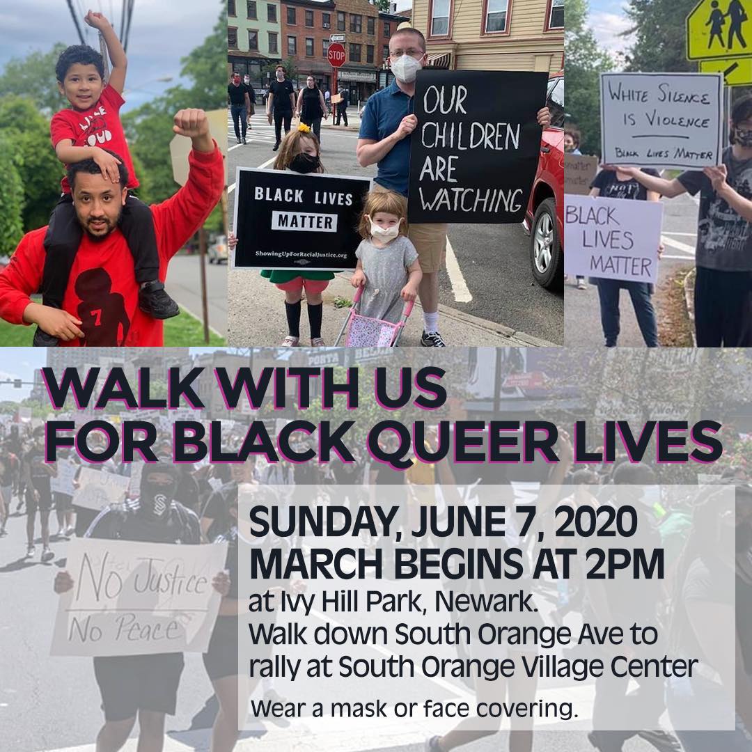 RustinCenter's tweet photo. Beautiful day to stand up in solidarity
March with LGBTQIA organizations &amp; allied partners
#BlackLivesMatter
Stand beside your family, friends, &amp; allies
Rally for justice for Black lives lost
Today Newark NJ 1:45
#BlackTransLivesMatter #SayTheirNames #BQLM
https://t.co/nIa0vJN7ta https://t.co/XeR35bhMyj