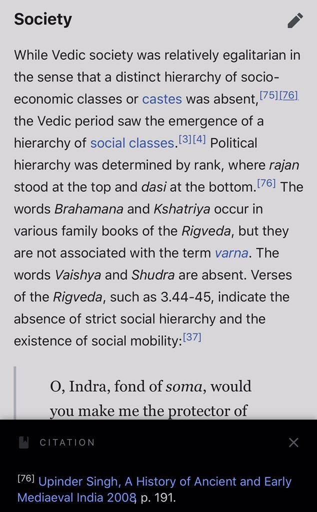 The  #Rigveda has several hymns composed by female Sages like Apala, Lopamudra, Ghosha, etc. This highlights the importance of women in the Sanatana Dharma.The society during the Early Vedic Age was ‘egalitarian’. All people were equal and had equal rights.(7/21)