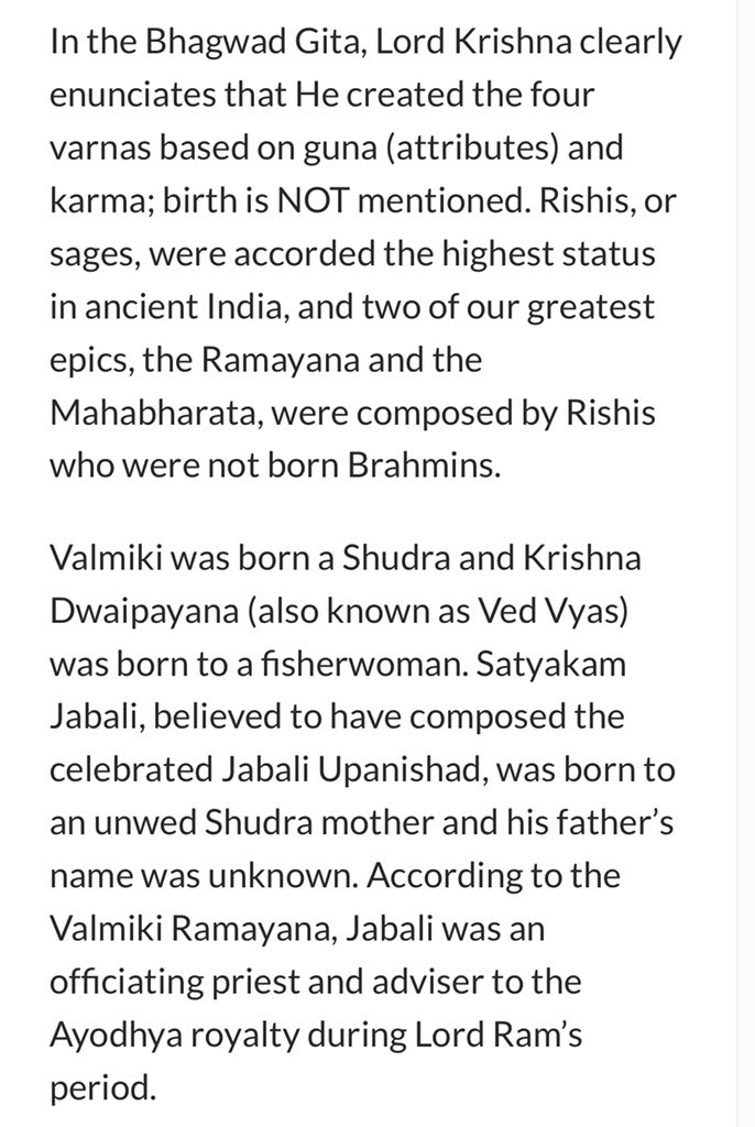 The Later Vedic Age (1000 BCE- 500 BCE) mentions the Varna System.The two most important epics of the Sanatana Dharma were written during this period -  #Ramayana and  #Mahabharat both suggest that Casteism was not encouraged in  #SanatanaDharma.(8/21)