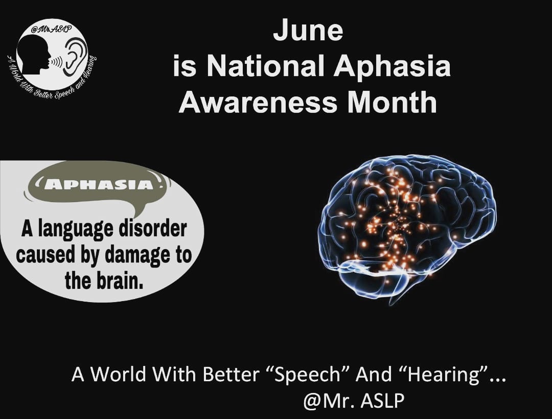AslpMr's tweet photo. #National Aphasia Awareness Month, observed in June, is a national campaign to raise public awareness about a language disorder 🗣️🗣️
To know more : https://t.co/CaqLAKJVEv
#mraslp
#aphasia
#aphasiaawarenessmonth #voice #audiologist #pathologist #speech #betterspeechandhearing https://t.co/Uuyp0FPDEw