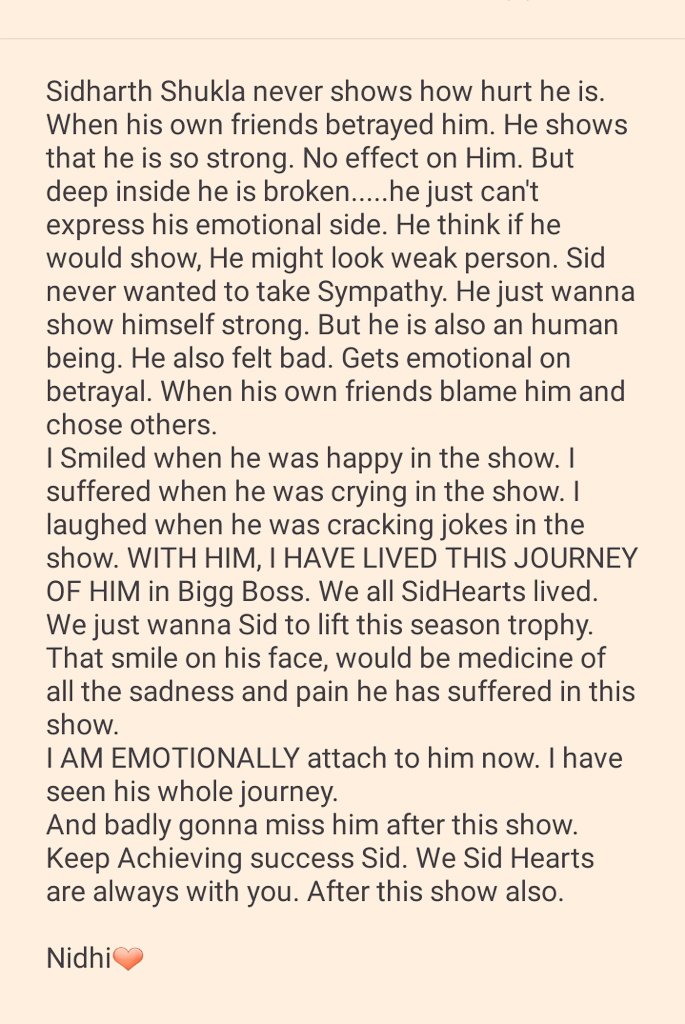 Second LetterI Felt That Pain when he was Emotionally Broken Down and Written Everything in Letter. I jut wanted to share His Pain. @sidharth_shukla  #SidharthShukla