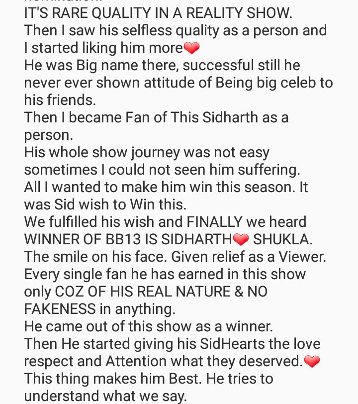 Third OneWhen He Came Out of Bigg Boss house.I just wanted to share how a Neutral viewer became Fan of  @sidharth_shukla. Shared Feelings in words. #SidharthShukla
