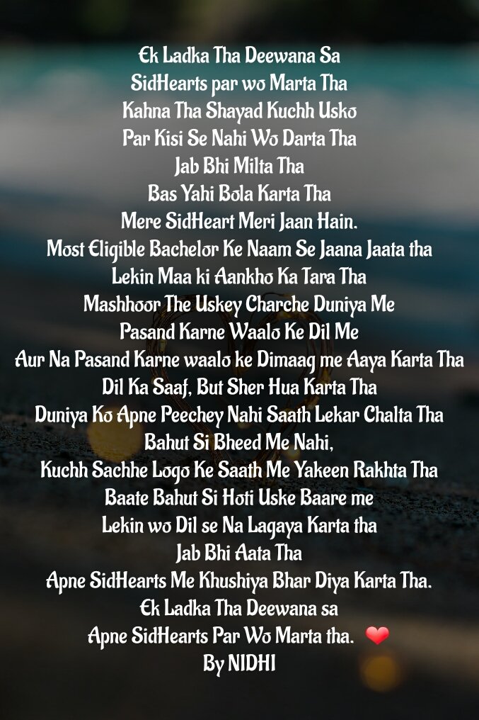 Fourth One Tried A poem for  @sidharth_shukla Just want him to read this and know how much his SidHearts love him. #SidharthShukla