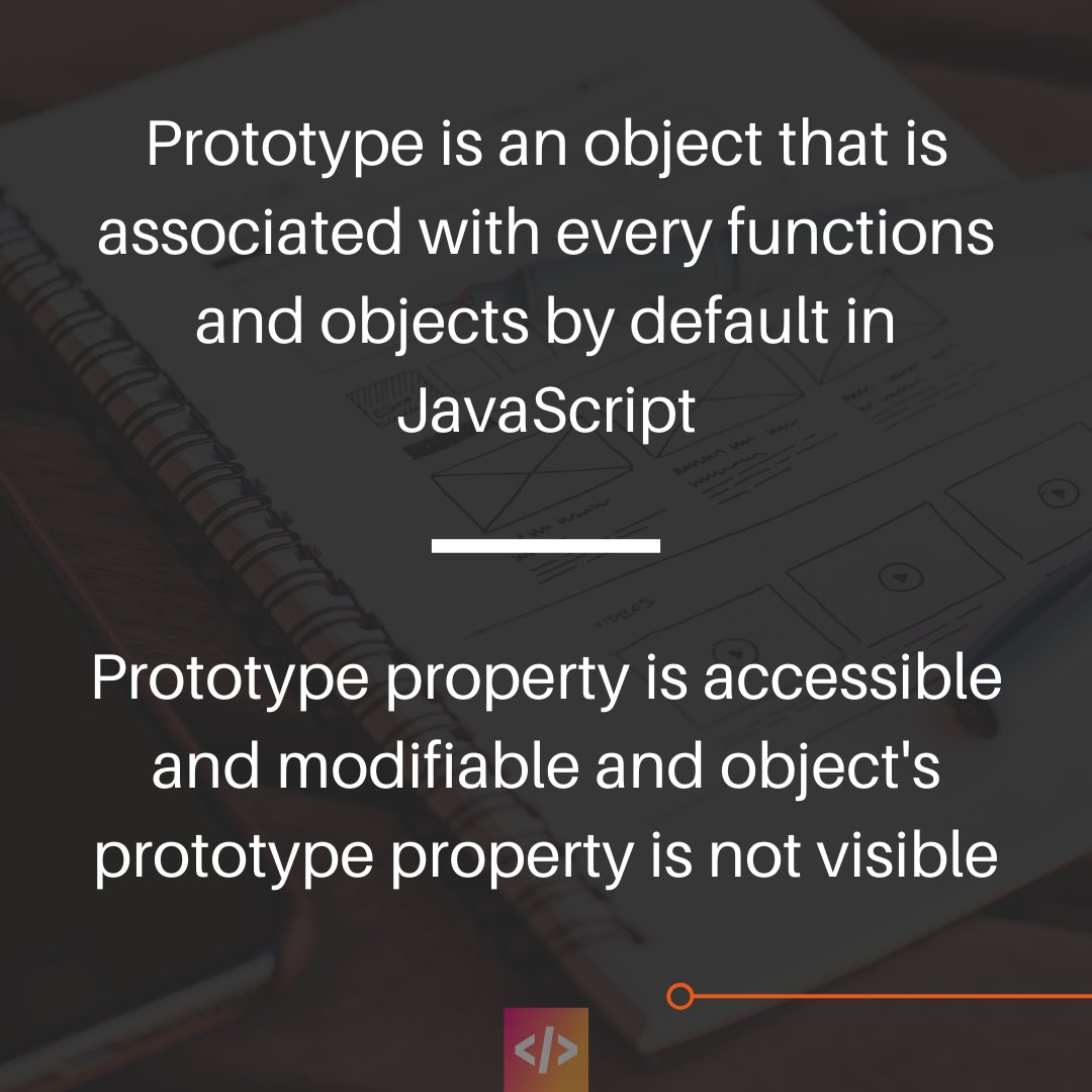 buzzingcode's tweet image. Lets talk about JavaScript Object Prototyping
In JavaScript prototype is an object that is associated with every functions and objects by default in JavaScript
#html5 #coding_gyan #javascript #programminglife
#fullstack #webdeveloper #coding #fullstackdeveloper #100daysofcode