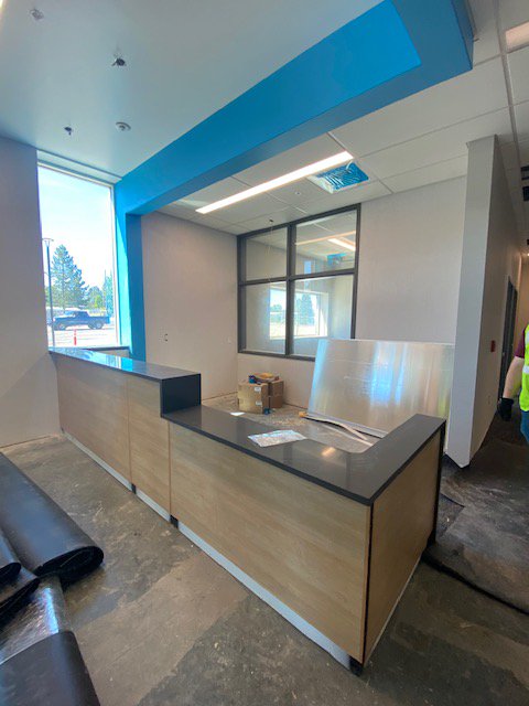 meadschools's tweet photo. CREEKSIDE ELEMENTARY: Opening in September, construction on Creekside Elementary is entering the final stages. Pictured is the main entry and a classroom. Creekside is located in the town of Mead just west of the new stadium. #LearnLeadMead https://t.co/1zvaKGKNqF