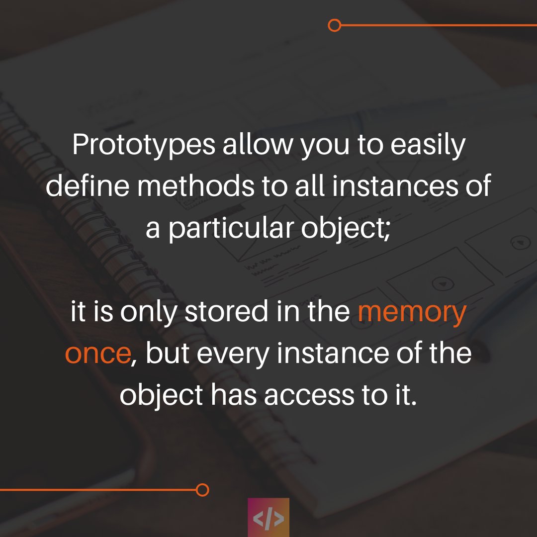 buzzingcode's tweet image. Cont:2
It is accessible and modifiable and objects prototype property is not visible; you can easily define methods to all instances of an object, it is only stored in the memory once
#html5 #coding_gyan #javascript #programminglife
#fullstack #webdeveloper #coding #100daysofcode