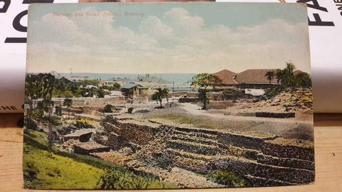 __Interfaith__'s tweet photo. For followers with an interest in #India, here is a #postcard Napean Sea Road (South) in #Bombay, now called #Mumbai. The post card could be over 100 years old!
#postcardfromIndia #IFMPC #deltiology #IncredibleIndia #postcards #NapeanSeaRoad https://t.co/0kQ8C419ll