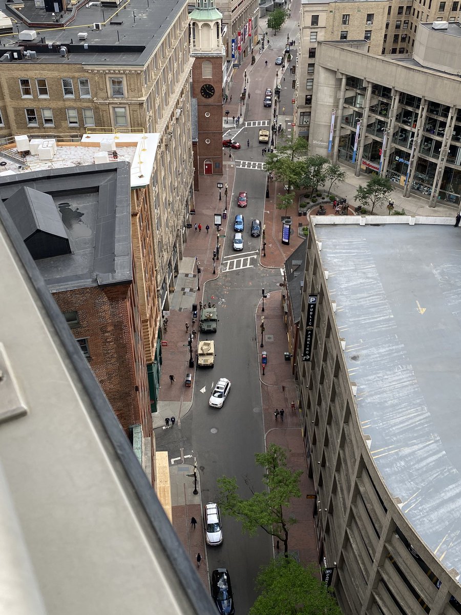 The National Guard and BPD on Washington st in Downtown Crossing. #BostonProtests