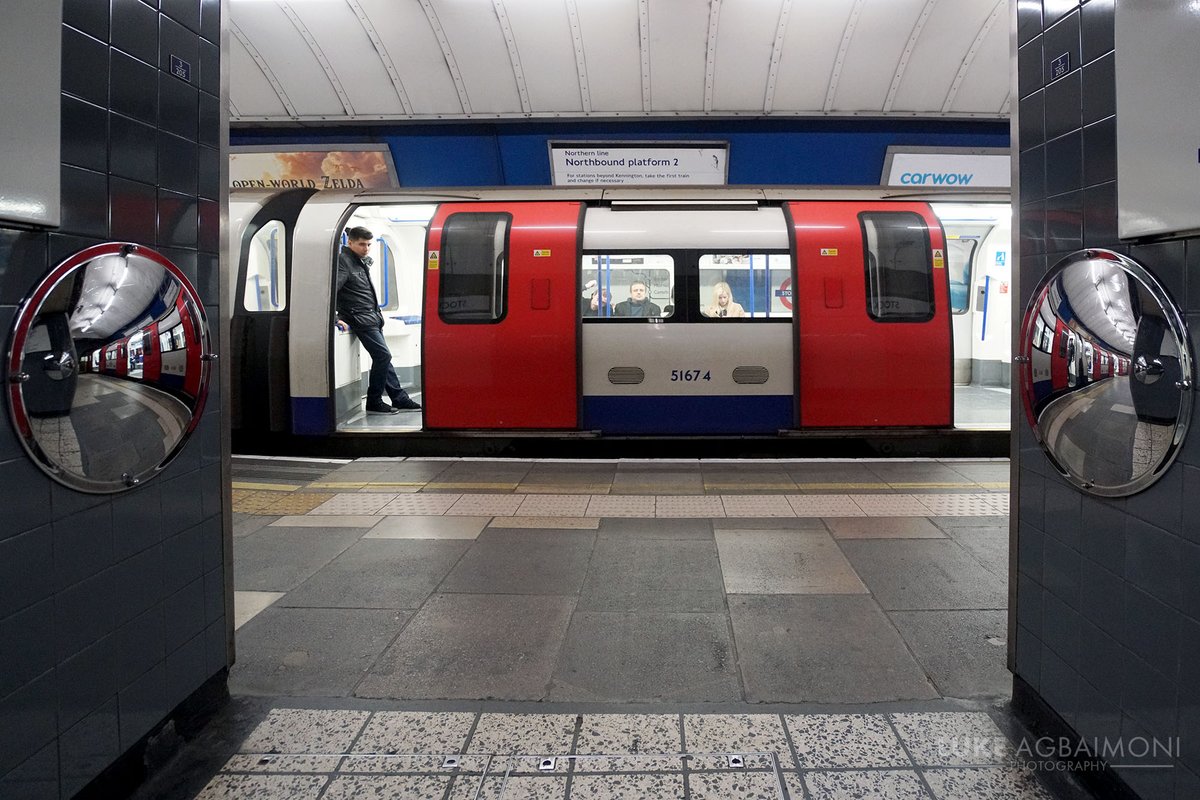 MORDEN TO EDGWAREvia CHARING CROSS 10/31on the  @NorthernLineStockwell StationA very early project shot & one of my first plays with the circular mirrors. I will explore again soon.More photos http://tubemapper.com/stockwell-station/THREAD 