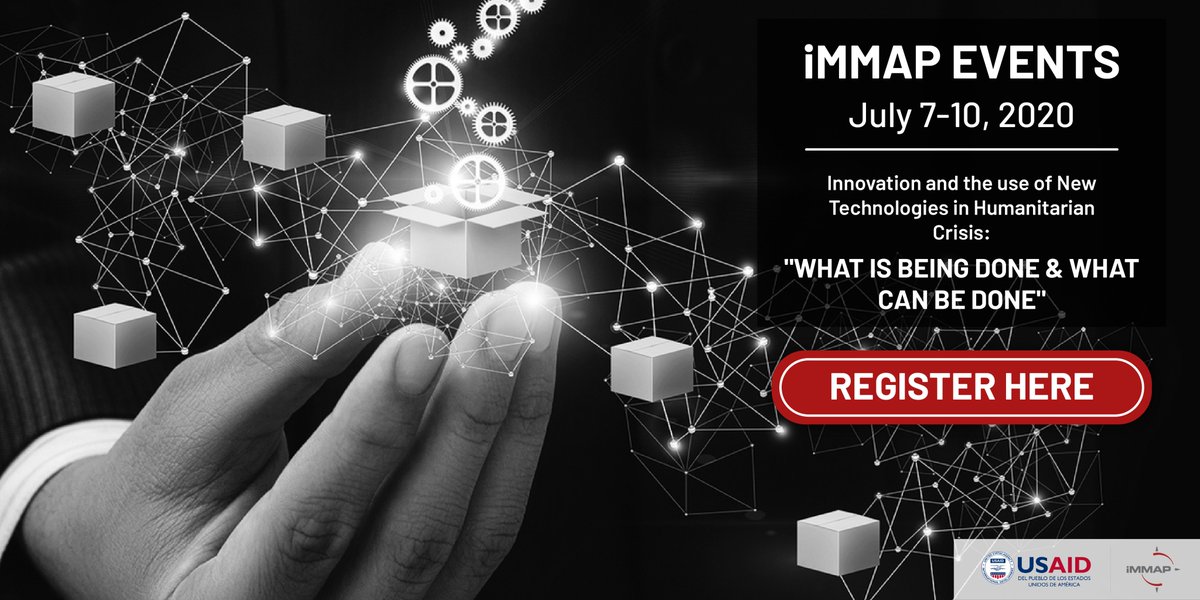 iMMAP_Inc's tweet image. iMMAP Colombia invites you to learn new technologies and innovative methods being used in information management of humanitarian crises and how they can be applied in Colombia. Register here  bit.ly/3dClqxP #GIFMMContigo #BetterDataBetterResults |