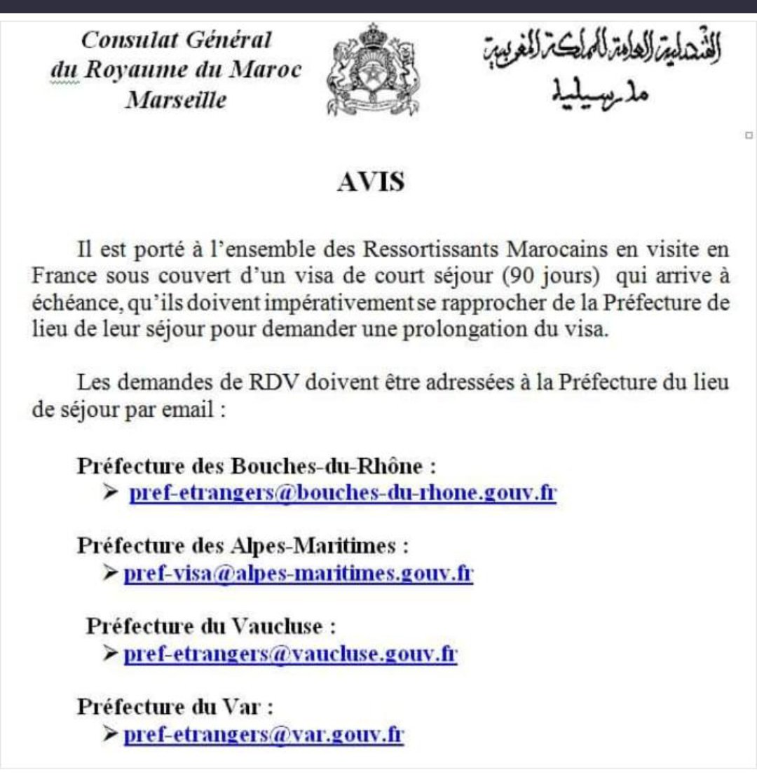 othmane's tweet image. Voilà l'avis que nos concitoyens bloqués ont reçu..Au lieu d'un rapatriement rapide et massif, on leur demande sèchement de prolonger leurs visas..
Votre silence @ChefGov_ma @MarocDiplomatie est non seulement incompréhensible mais est aujourd'hui irresponsable.
