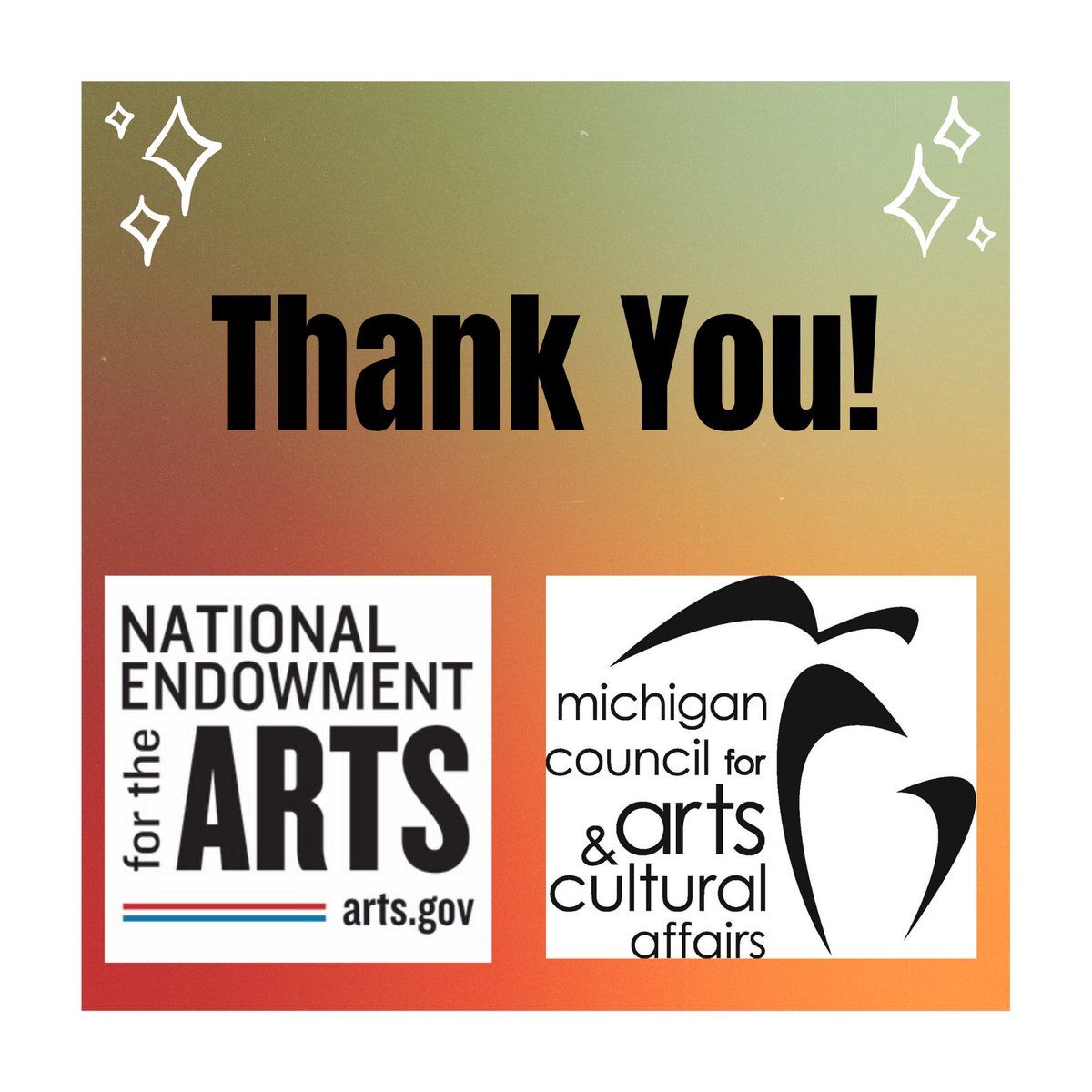 Michigan Youth Arts wants to extend a special thank you to both the NEA &amp; MCACA for their support!