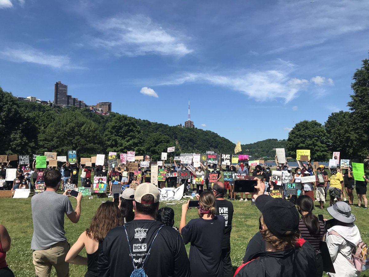 chris_nygren's tweet photo. Today in #pittsburghprotest : a beautiful day full of testimonies, support, and love. Calls to action. Get involved in your loca politics and show up. #NotARiot https://t.co/1lmIscs1mQ