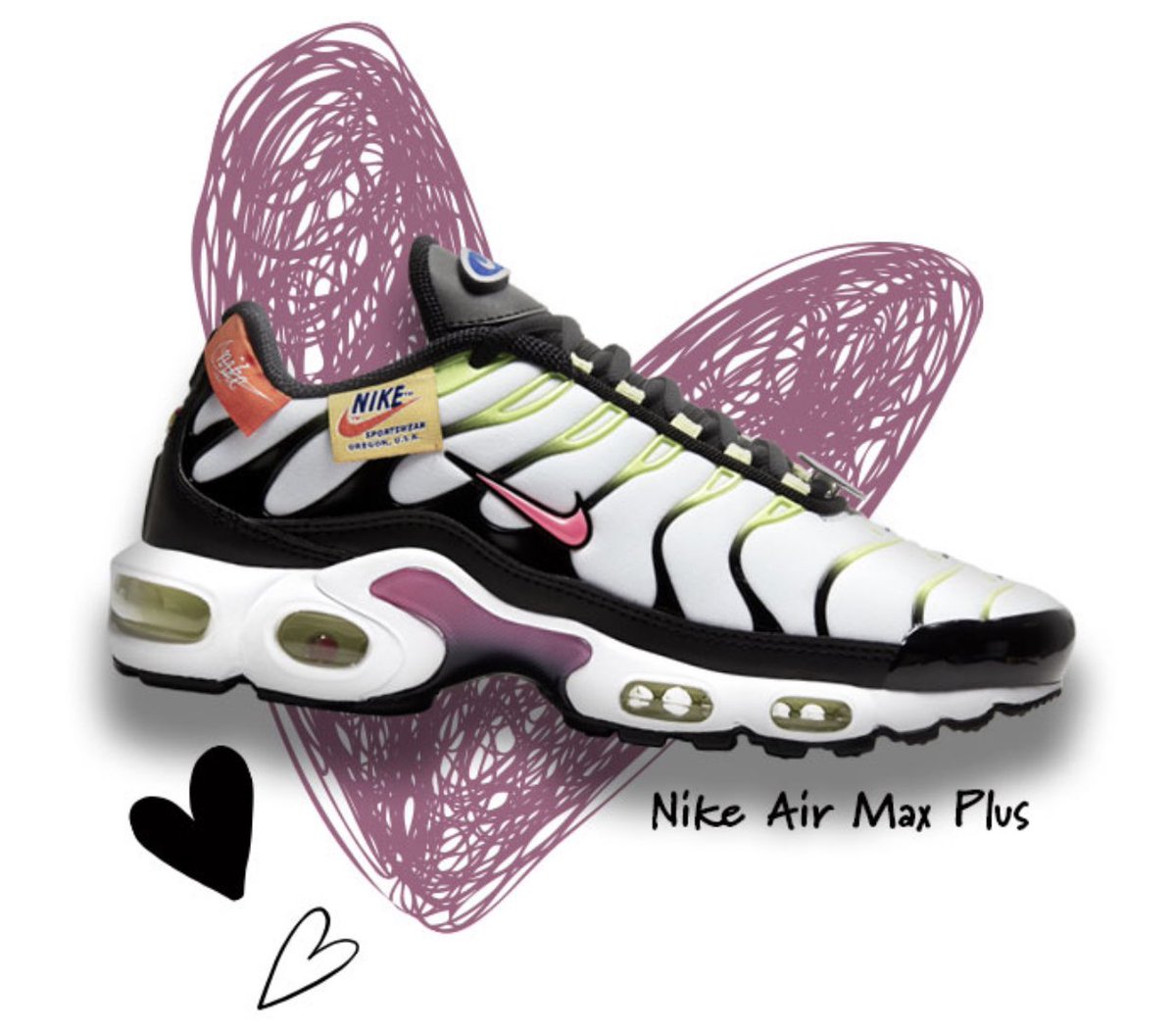 nike air max plus pink and black