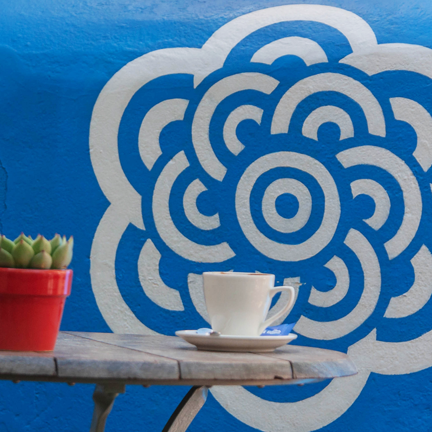 Planning to run, cycle or walk past our bright-blue wall in Stellenbosch this week? We'd love to see you! 🙂  Just a reminder that we're open for take-away drinks and snacks from 7am - 2pm, Mondays - Saturdays. #stellenbosch #winelands #coffee