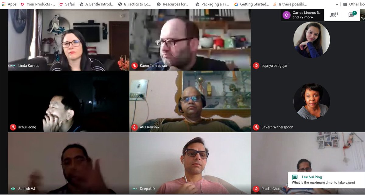 GdgRtp's tweet photo. Held a worldwide Study session for preparing for the ACE exam.  70+ people connected online for two hours!  Special thanks to Karen, Linda and Satish.  #gdcloudgrtp #gdgcloudnuremberg #gdgcapitalregion #gdg #googledevelopers #meetup #googlecloud https://t.co/FqEsWZAWT9