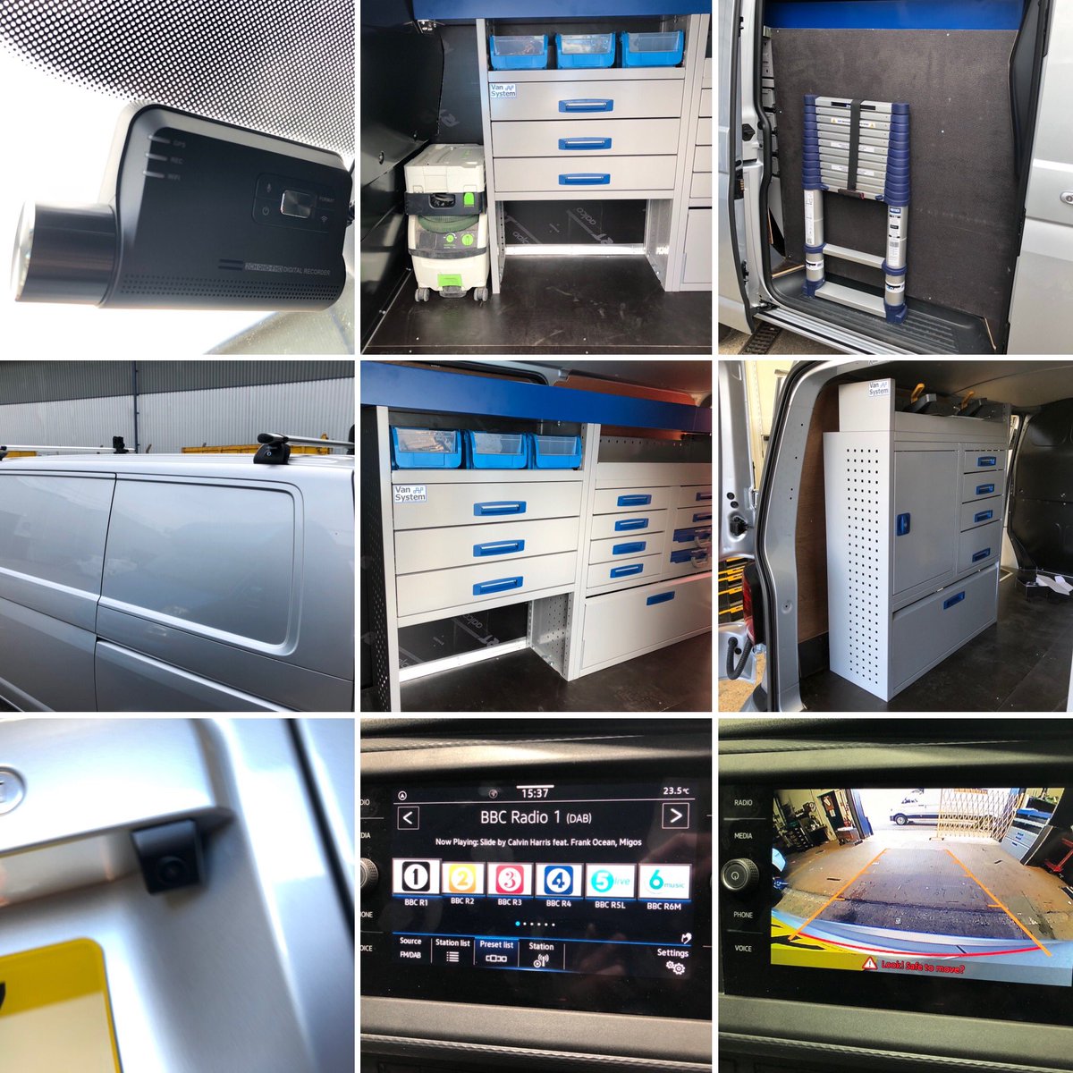 van_system's tweet photo. We had the pleasure of working on a new 2020 @Volkswagen_CV #Transporter T6.1 for @rhinoproductsUK #KammBars, #SafeClamp, #Plylining with upgraded non slip floor, #Racking to near and offside, @Thinkware #Q800Pro and a reversing camera linked to the Volkswagen screen https://t.co/AWwD5SiBdq