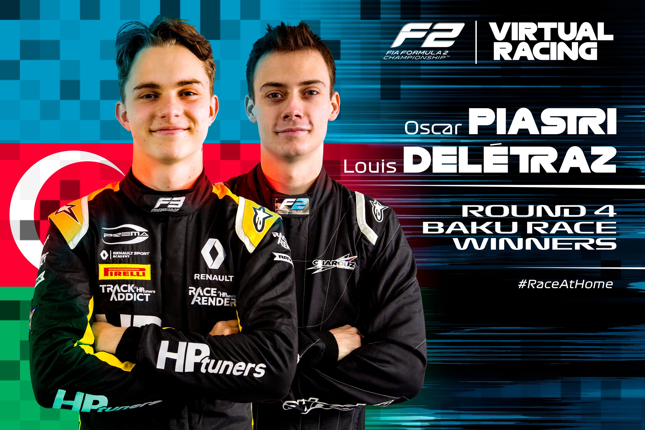 Virtual Baku F2: Piastri and Delétraz win action packed races