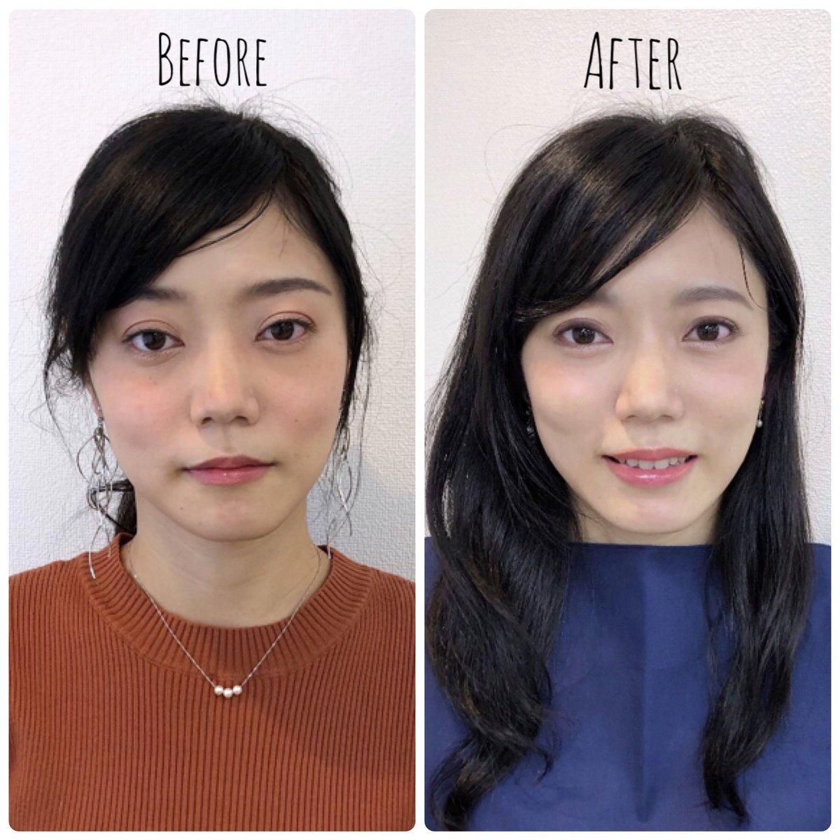 Akko Bimore メイクレッスン パーソナルカラー診断 顔タイプ診断 骨格診断 下北沢 Twitter પર お客様ビフォーアフター 顔タイプ フェミニン Pc 1stサマー2ndウィンター 骨格 ウェーブ 顔タイプメイク フェミニン