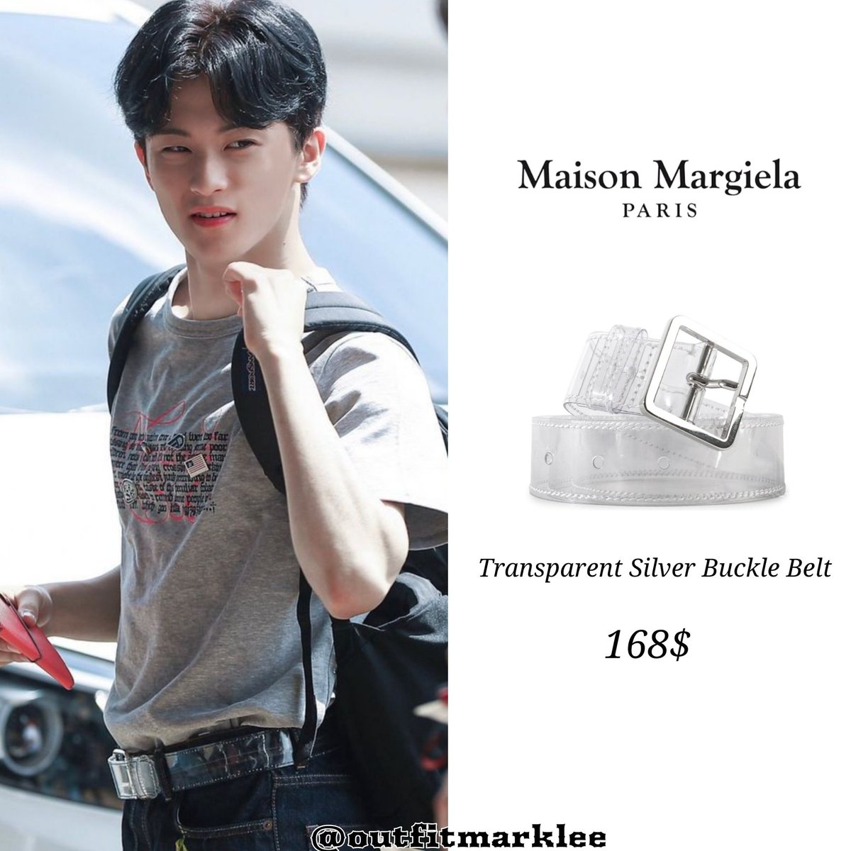 outfitmarklee's tweet photo. 08162019. Mark wearing Transparent Belt by Maison Margiela. 

#MARK #MarkLee #NCT127 #NCTzen #MarkNCT #MARKzen https://t.co/k6pT7RvpnC