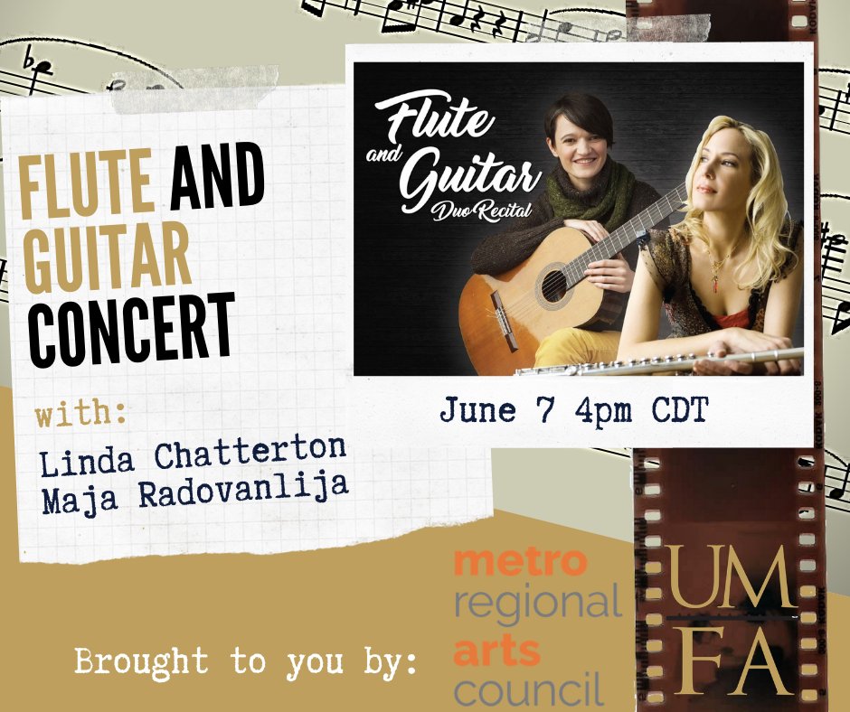 Today at 4:00 CDT: <a href="/umfaflutes/">Upper MW Flute Assoc</a> will be broadcasting a living room concert that guitarist @majaradovanlija and I recently recorded for them.  facebook.com/umfaflutes/live