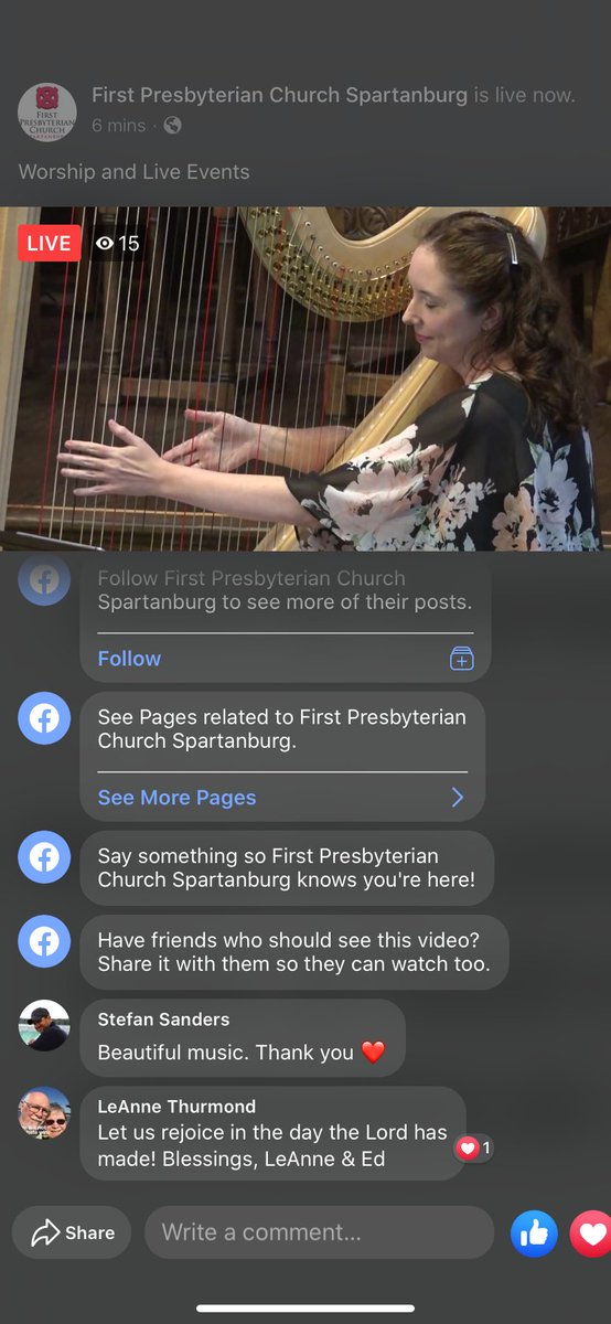 KelaHarp's tweet photo. Thank you @FPCSpartanburg  for inviting me to participate in today's service as a guest musician! 
https://t.co/EbRnNfwN9N 
Prelude - Balm in Gilead arr. @rhettbarnwell
Offertory - Be Thou My Vision arr. Alice Parker
Communion - My Shepherd Will Supply My Need arr. Erin Hansen https://t.co/ZeeAjjOF9G