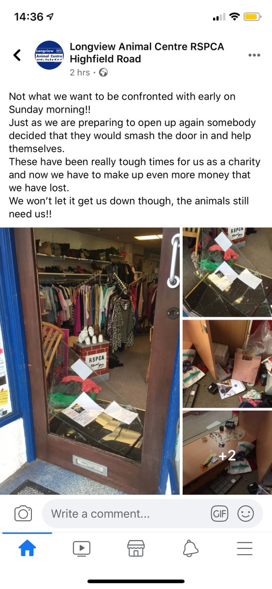 SaintAidansCEHS's tweet photo. Sad news about the break-in at RSPCA Longview's Charity Shop.  They desperately need new donations to restock the shop so they can keep caring for all the animals. https://t.co/niev6P4tZ9