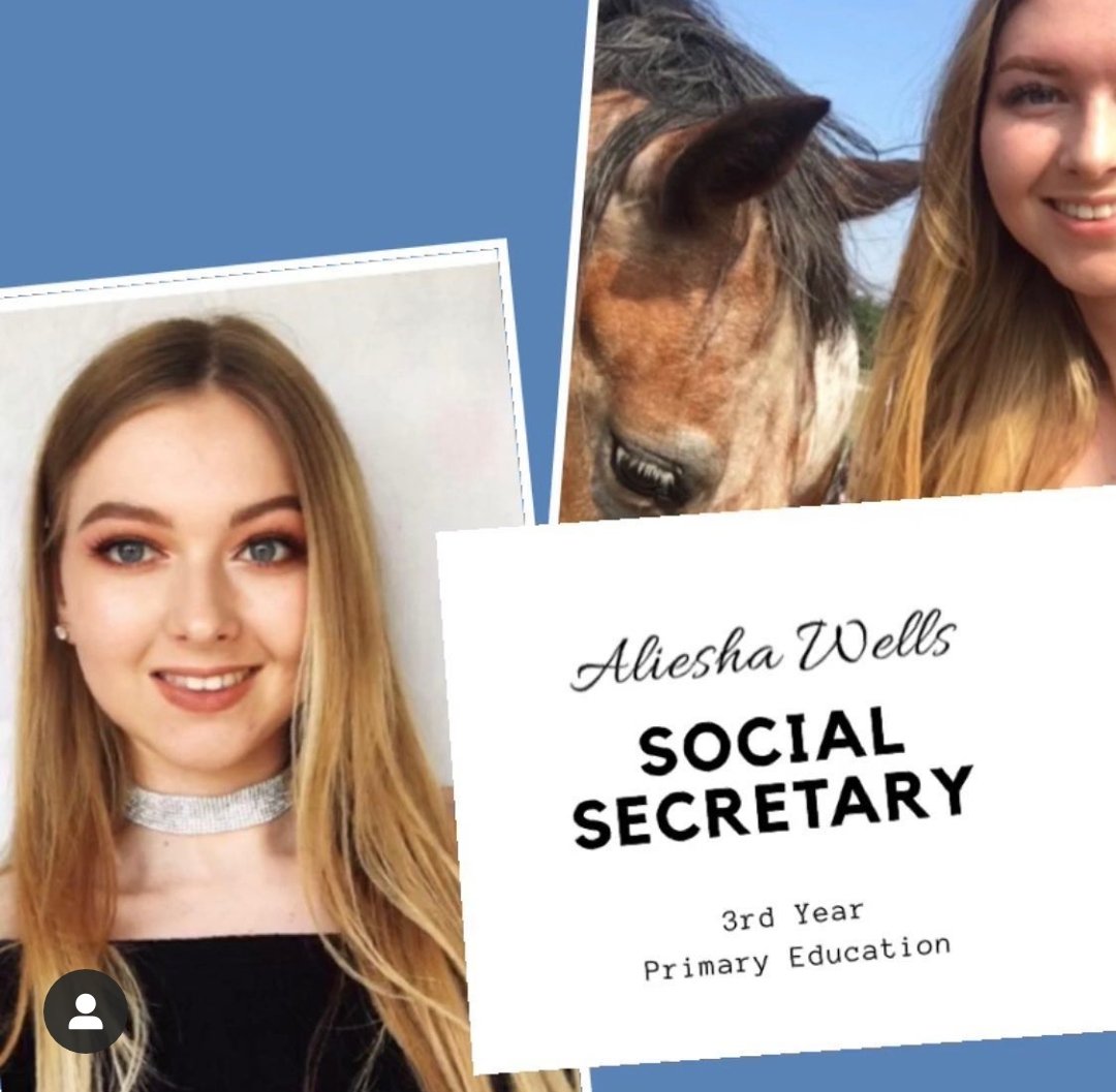 📣20/21 COMMITTEE ANNOUNCEMENT📣

Next up we have Aliesha,1/2 of our Social Secs!

Name: Aliesha Wells
Year: 3rd
Course: Primary Education 
Interesting Fact: best dancer to lean and bop!
'I love the social side of the club! Its a great way to meet people and dress up silly!' 💙