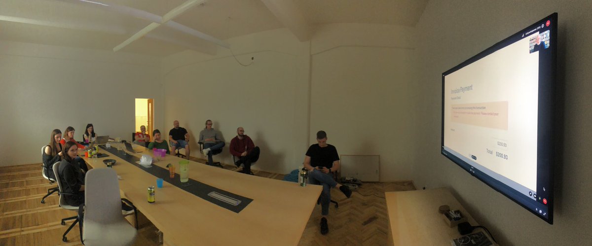 Watching “remote” #uxce2020 is much more fun together 🤩 thanks @CinnamonVideo for having us in their awesome office.