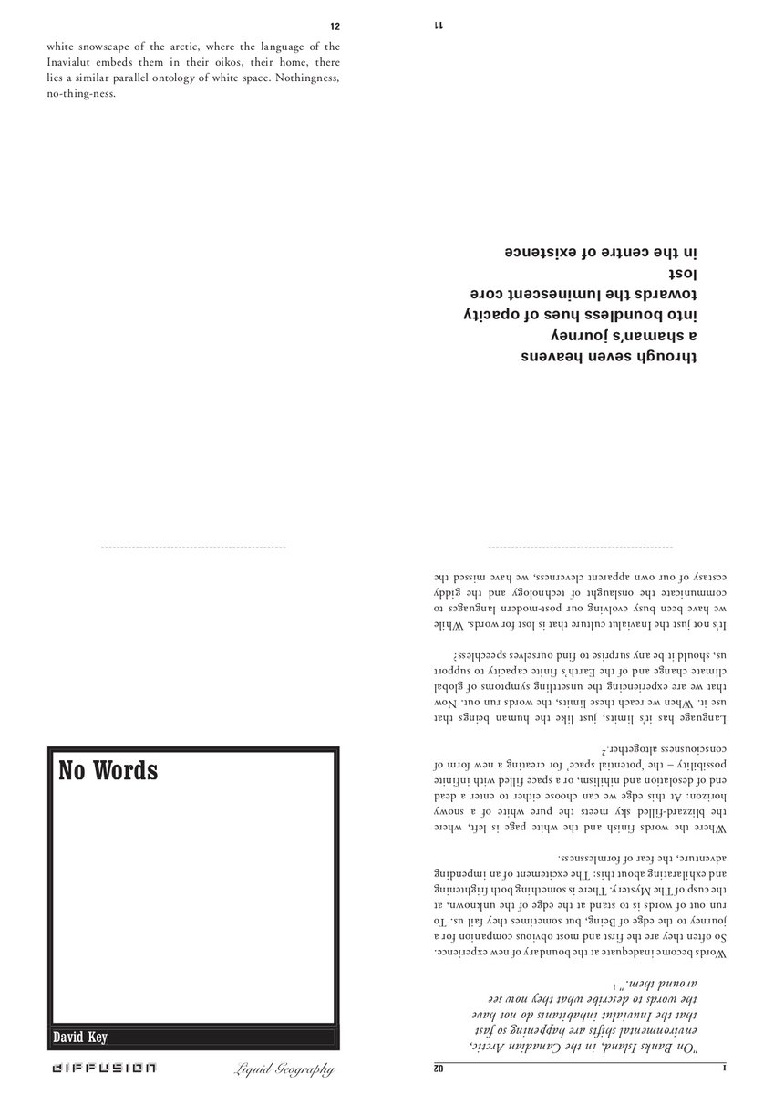 81. Today #FromTheArchives : "No Words" by David Key (2006) commissioned for our Liquid Geography series #makingreading #zines #isolationinspiration diffusion.org.uk/?p=66