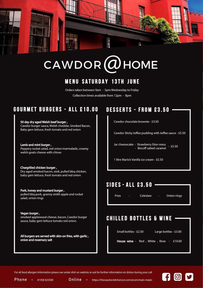 Here it is... 🍔🍔🍔

Our takeaway menu for next Saturday. Orders will open on Wednesday morning at 9am, more details to follow.