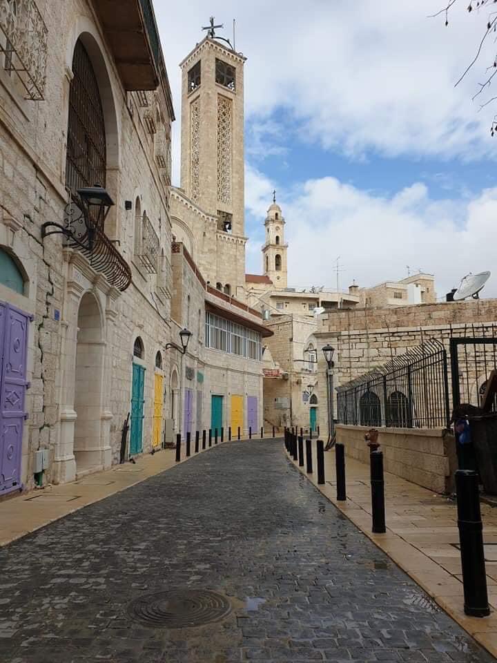 Bethlehem بيت لحم is the birth town of Jesus. 400k Palestinian Christians (Orthodox,Latin,Syriacs,Melkites, Armenians&Evangelicals) descend from there, only 8k live in the city and the rest worldwide especially in Latin America because of the Ottoman Empire, Israel and tensions.