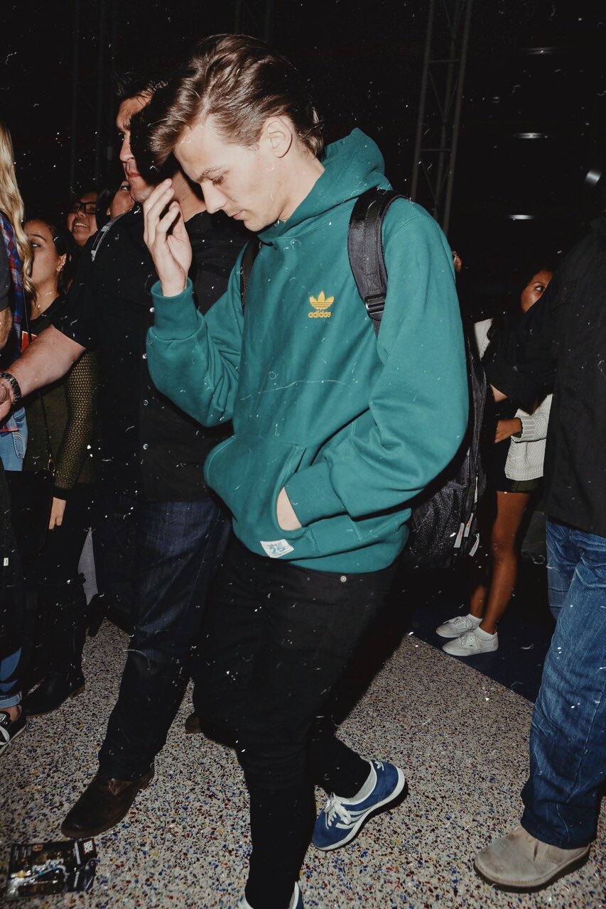 anna • louis day on X: louis tomlinson in the superior green adidas hoodie,  a much needed thread:  / X