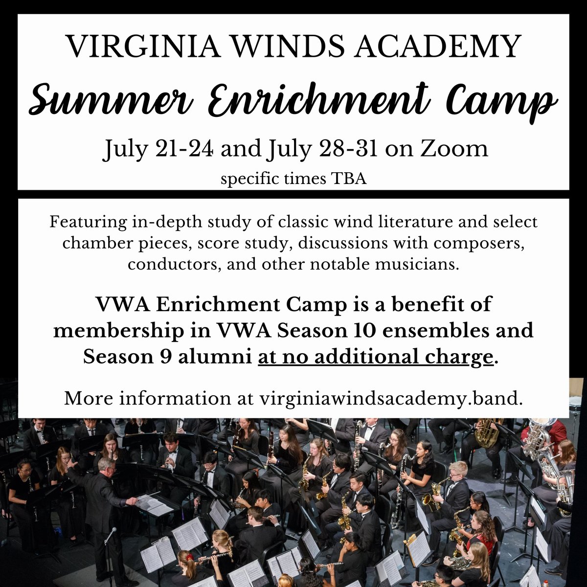 VAWindsAcademy's tweet photo. VWA's Summer Enrichment Camp information is available on our website! Share and join us! #virginiawindsacademy #musicenrichment #musiceducation #musicsummercamp #fairfaxcountysummercamp #virtualsummercamp 
https://t.co/W9hpsibQwR https://t.co/8ShHjdWjIk
