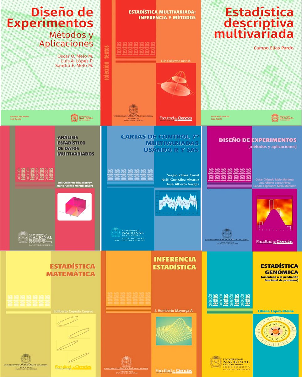 📚#Libros de #estadística en #PDF GRATIS, #UNAL👇
ciencias.bogota.unal.edu.co/menu-principal…

#Statistician #DataAnalyst #Statistics #Maths #Stats #Econometrics #DataAnalysis #DataScience #Probability #CienciaDeDatos #DataScientist #rstats #python #dataviz #rstatses #MachineLearning #SAS #Actuarial