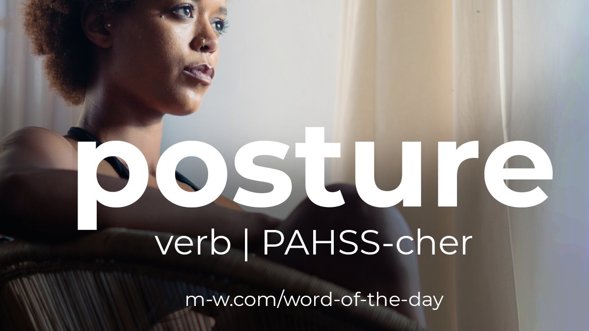 P-O-S-T-U-R-E!
Word of the day, thanks to <a href="/MerriamWebster/">Merriam-Webster</a> Word Of The Day for June 4, 2020.
Learn all about the word "#Posture" with fascinating insights, current uses, and interesting facts.
Listen now>>> apple.co/30jHslg