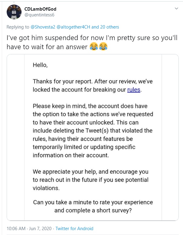 Alt1J's tweet photo. ENGAGING TROLLS:

THIS is why I tell you to block the trolls and not engage. This one tagged into a train THREE days ago and continues to harass people. Well, someone snapped last night and look at what happened! So yeah, if you want to end up suspended, engage them. #Twitter101 https://t.co/YN0AgYqmru