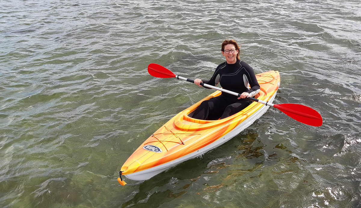 Eindelijk eens een foto van mij in de kajak, ipv alleen foto's van de voorkant van de kajak. Weer lekker gevaren.