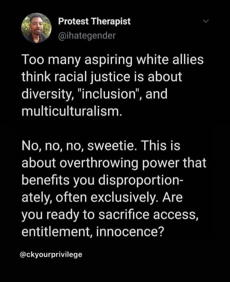 #Repost from @ihategender #WhiteAllies take note!!!