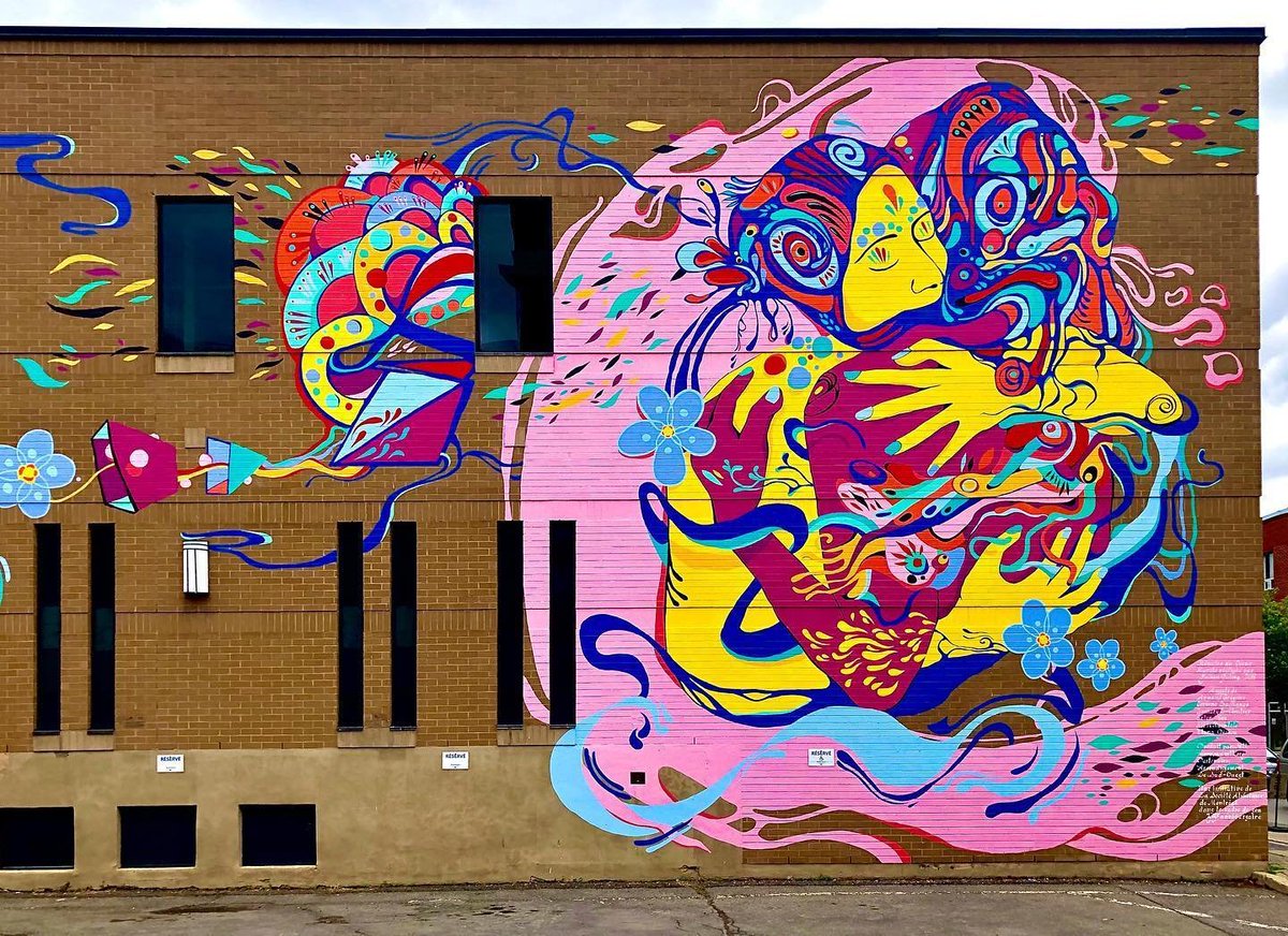 Montreal's tweet photo. How lucky we are to have an open-air art gallery! 😍💜
📷 teddiefreddie / patricia.lamothe / marcm514 / sarhuzarski
🎨 Jest (The Moon Guy)  / Leif / Julian Palma / cryote.pup + Waxhead / Julian Palma 
#murals #streetart #MTL https://t.co/ih3dpAlURU
