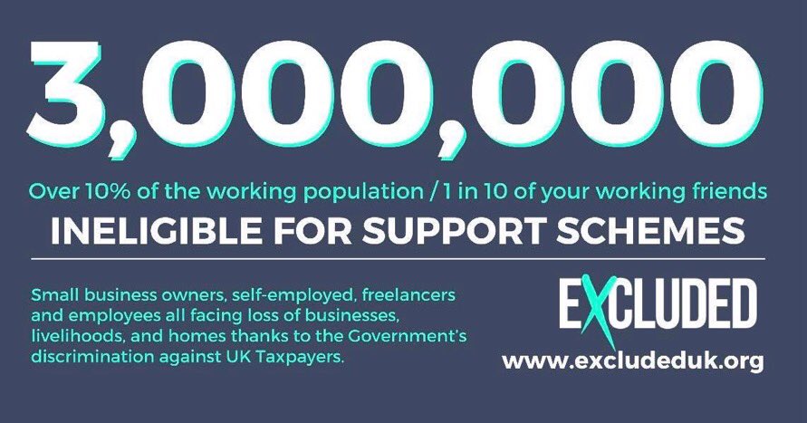 BountyBooks's tweet photo. 3 million tax payers with no support #excludeduk @BorisJohnson @RishiSunak @Jeremy_Hunt @Keir_Starmer https://t.co/8LZB9lpRDw