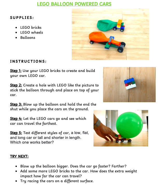 IctNewark's tweet photo. ⭐️Good Morning everyone!⭐️

Today's STEAM challenge is: BALLOON POWERED LEGO CARS🚗🎈

Don't forget to share any pictures. I love to see them and your lovely wee faces. 🥰 https://t.co/G55s5Fohxv