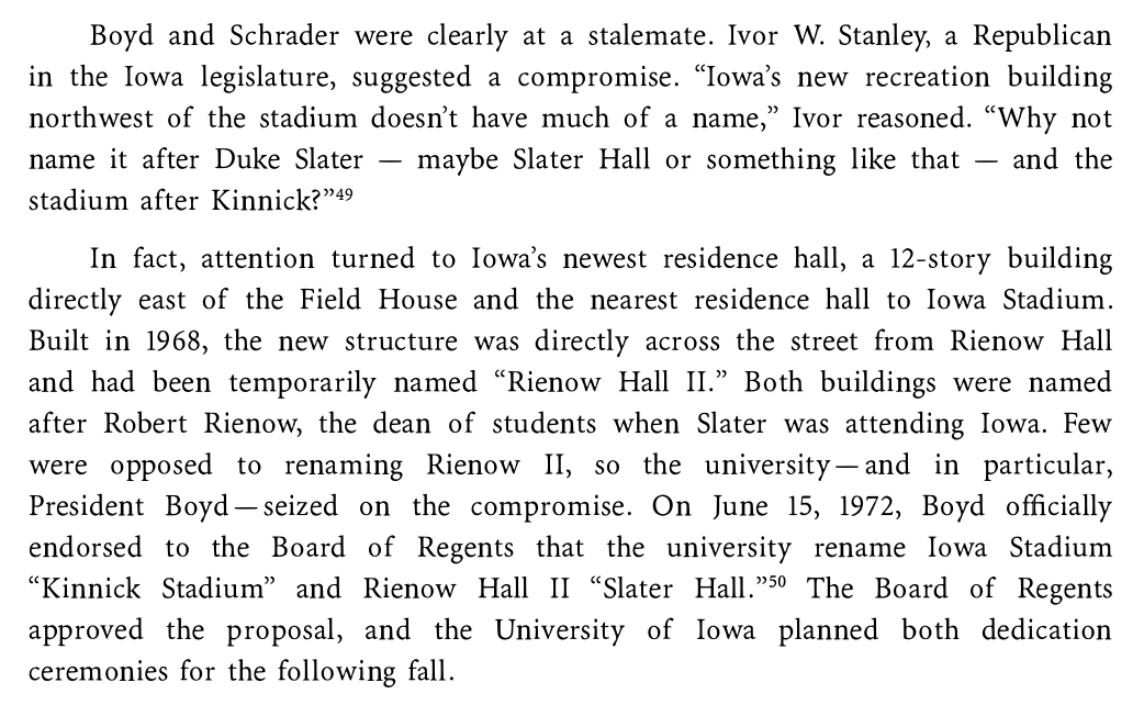 We compromised. We took the easy way out. We named a dormitory after him instead.