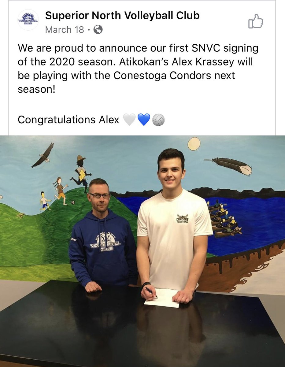 ahsvoyageurs's tweet photo. Congratulations to Alex Krassey on his signing with the Conastoga Condors Volleyball team in Kitchener for this coming fall. We are proud of you! 💪🏐 https://t.co/z13VwJilIF