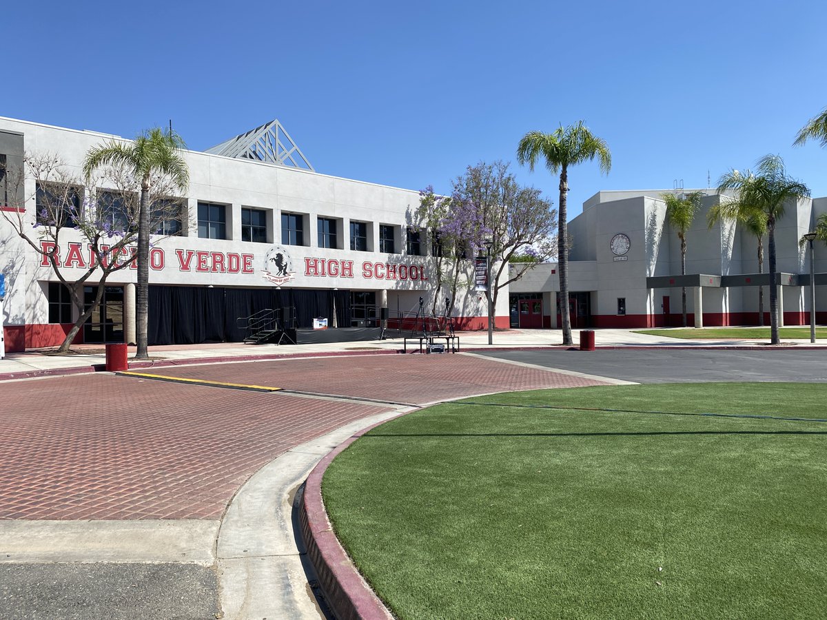 We're ALMOST set for the 1st Ever Graduation at RVHS! It's Going To B Special for c/o 2♥️2♥️. Here is a sneak peek.  Seniors/Families PLEASE B ON TIME👩‍🎓👨‍🎓LiveStreaming Monday: vimeo.com/420842983 Tues: vimeo.com/420843675 @RVHSPrincipal16 <a href="/RVHS_Mustangs/">Rancho Verde HS</a> <a href="/keepingupwithrv/">RVHSASBMustangs</a>