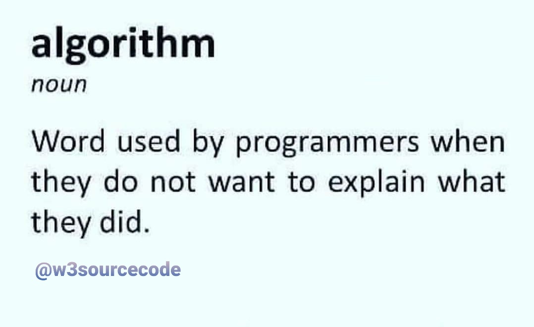 w3sourcecode's tweet image. #algorithm #algorithmsofoppression #programming #programmer #programmers #programmermeme #programmingmemes #programwithus #programminglife #code #CodeNewbies #Coder #codepromo #CodeHabit365 #CodeLife #CodeOfHonor #100DaysOfMLCode #100daysofcoding #w3sourcecode 
@w3sourcecode