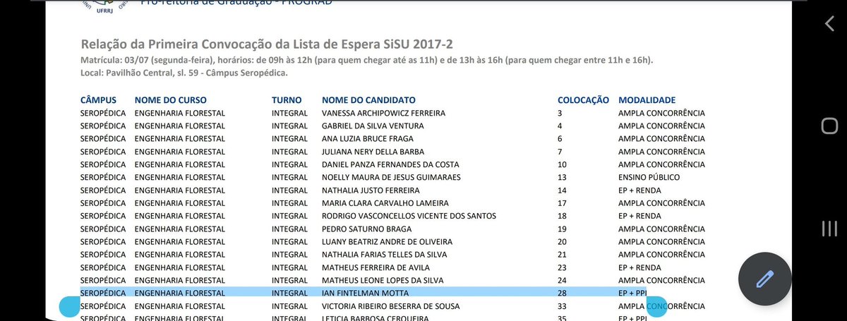 reservanonymous's tweet photo. Nome: Yan Fintelman Motta 
Curso: Engenharia Florestal
Instituição: UFRRJ 
Modalidade da Cota: Renda+ EP + PPI - PRETO/PARDO/INDÍGENA
Posição com cota: 28
Posição sem cota: -
Recebe bolsa? ( x ) Sim 
( ) Não

#exposed #AnomynousBrasil #AnonymousBrazil https://t.co/rTRAlv3YLE