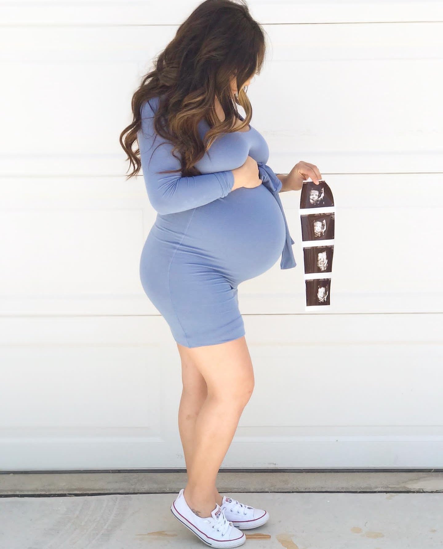 Big PreggoBellies on X Her belly is so big That dress looks so tight and sexy Hope she bursts out of it https t GBOHljwWJe X