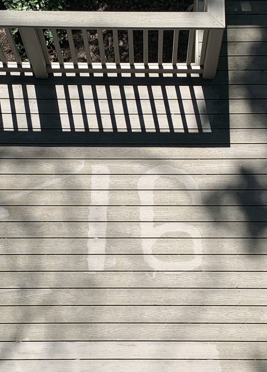ProbablyGene's tweet image. Coronavirus productivity update: 
I pressure-washed my 10 year old’s baseball jersey number into our deck.  

Coronavirus sanity update:  
Less than what my family would identify as optimal.